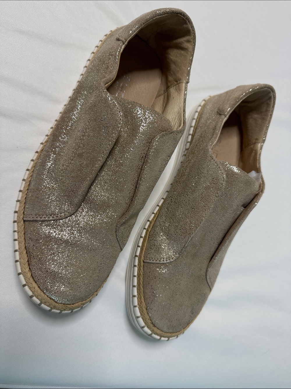 J/SLIDES Glittered Taupe Slip-On Loafers